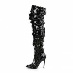 Pleaser Drag Queen COURTLY-3011 - Blk Sequins
