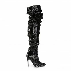 Pleaser Drag Queen COURTLY-3011 - Blk Sequins