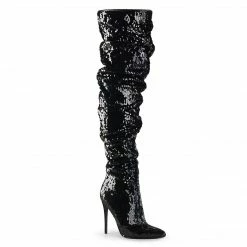 Pleaser Drag Queen COURTLY-3011 - Blk Sequins