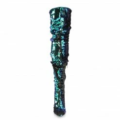 Pleaser Drag Queen COURTLY-3011 - Green Iridescent Sequins