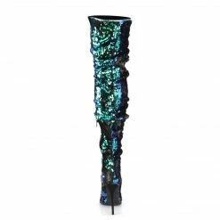 Pleaser Drag Queen COURTLY-3011 - Green Iridescent Sequins 10 Pleaser Drag Queen COURTLY-3011 - Green Iridescent Sequins