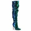 Pleaser Drag Queen COURTLY-3011 - Green Iridescent Sequins