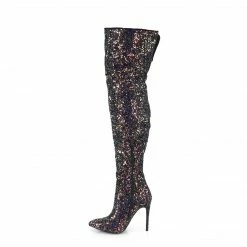 Pleaser Drag Queen COURTLY-3015 - Blk Multi Glitter
