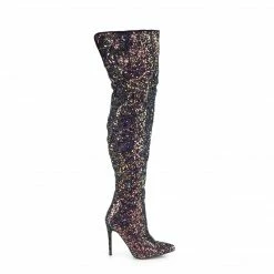 Pleaser Drag Queen COURTLY-3015 - Blk Multi Glitter