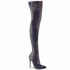 Pleaser Drag Queen COURTLY-3015 - Blk Multi Glitter
