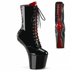 Pleaser Exotic Dancing CRAZE-1040FH - Blk-Red Pat/Blk Red