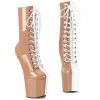 Pleaser Exotic Dancing CRAZE-1040TT - Blush-Wht Pat/Blush-Wht