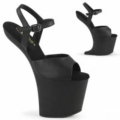 Pleaser Exotic Dancing CRAZE-809 - Blk Faux Leather/Blk Matte