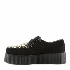 Demonia CREEPER-400 - Blk Suede-Cheetah Fur
