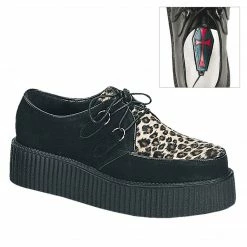 Demonia CREEPER-400 - Blk Suede-Cheetah Fur