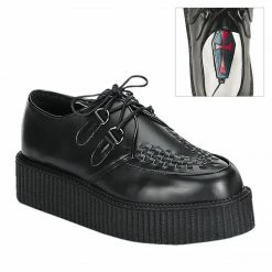 Demonia CREEPER-402 - Blk Leather Punk & Goth