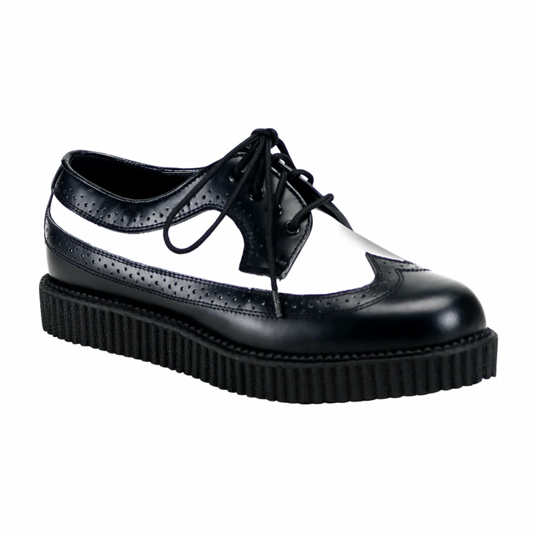 Demonia CREEPER-608 - Blk-Wht Leather 3 Demonia CREEPER-608 - Blk-Wht Leather