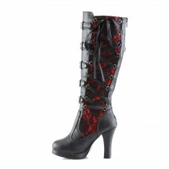 Demonia CRYPTO-106 - Blk-Red Vegan Leather Punk & Goth