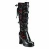 Demonia CRYPTO-106 - Blk-Red Vegan Leather Punk & Goth