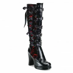 Demonia CRYPTO-106 - Blk-Red Vegan Leather Punk & Goth