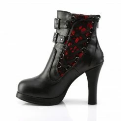 Demonia CRYPTO-51 - Blk-Red Lace Vegan Leather