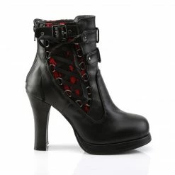Demonia CRYPTO-51 - Blk-Red Lace Vegan Leather