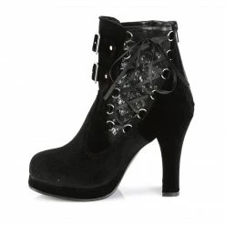 Demonia CRYPTO-51 - Blk Velvet-Lace Punk & Goth