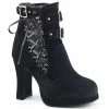 Demonia CRYPTO-51 - Blk Velvet-Lace Punk & Goth