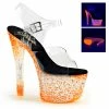 Pleaser CRYSTALIZE-308PS - Clr/Neon Icy Tangerine