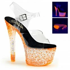 Pleaser CRYSTALIZE-308PS - Clr/Neon Icy Tangerine