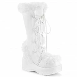 Demonia CUBBY-311 - Wht Vegan Leather Punk & Goth