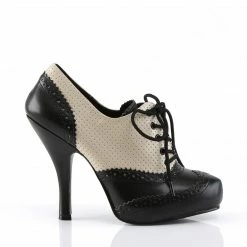 Pin Up Couture Vintage & Retro CUTIEPIE-14 - Cream-Blk Distressed Pu 11 Pin Up Couture Vintage & Retro CUTIEPIE-14 - Cream-Blk Distressed Pu