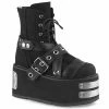 Demonia DAMNED-116 - Blk Canvas-Vegan Leather