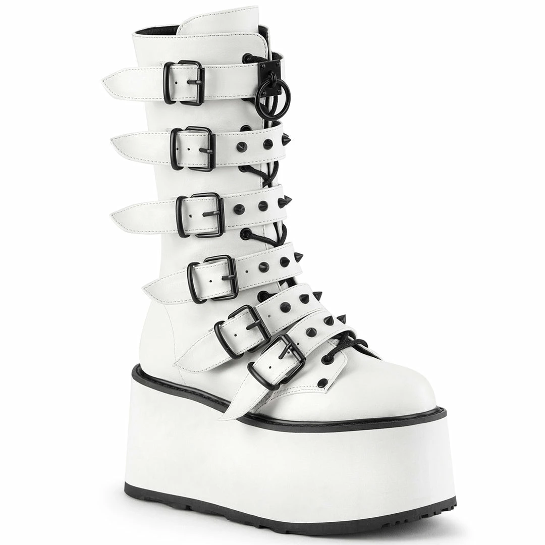 Demonia DAMNED-225 - Wht Vegan Leather Punk & Goth 3 Demonia DAMNED-225 - Wht Vegan Leather Punk & Goth