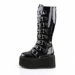 Demonia Punk & Goth DAMNED-318 - Blk Hologram Vegan Leather