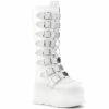 Demonia DAMNED-318 - Wht Vegan Leather