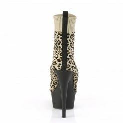 Pleaser DELIGHT-1002LP - Tan Str. Leopard Print Fabric/Blk Matte 10 Pleaser DELIGHT-1002LP - Tan Str. Leopard Print Fabric/Blk Matte