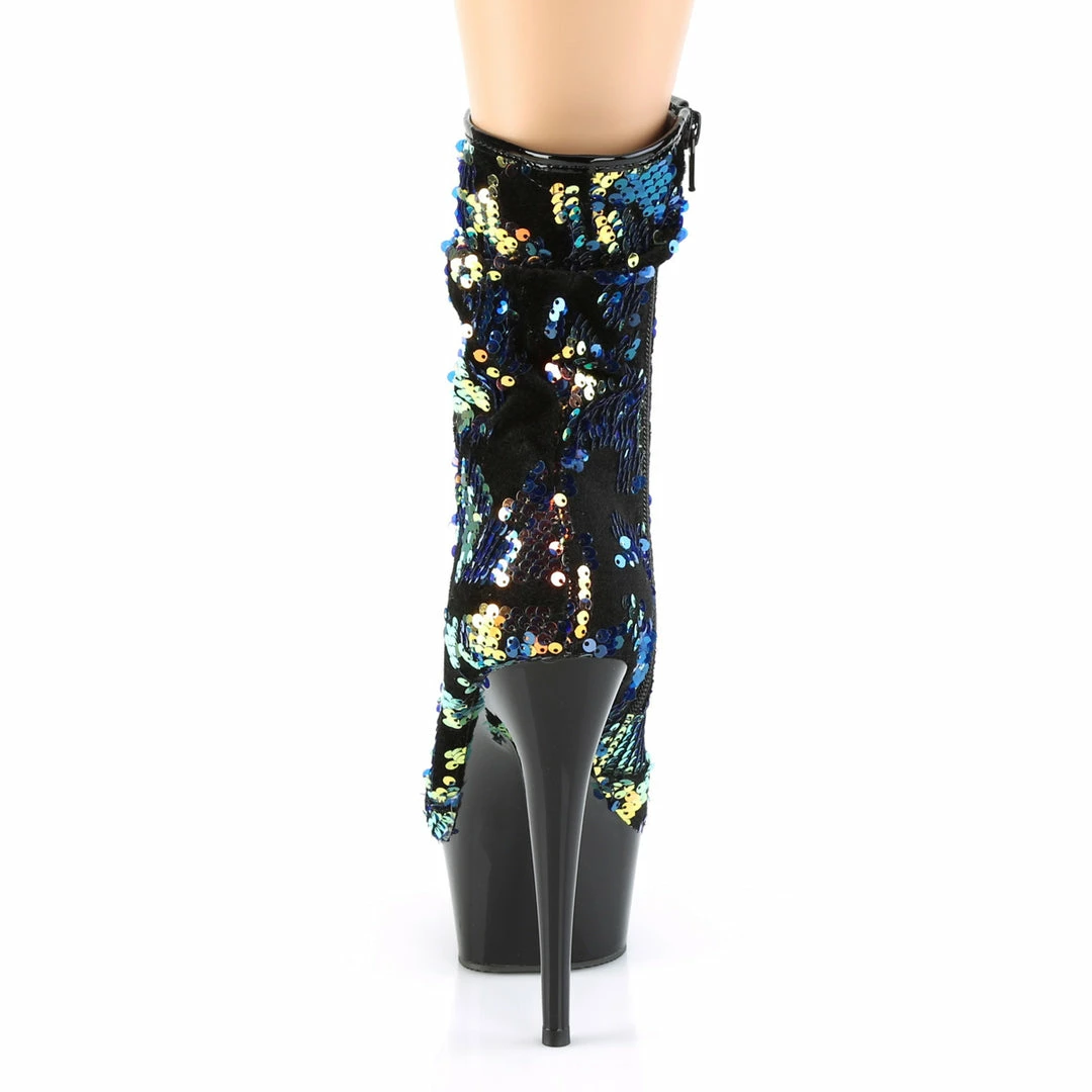 Pleaser DELIGHT-1004 - Blue Iridescent Sequins/Blk 6 Pleaser DELIGHT-1004 - Blue Iridescent Sequins/Blk