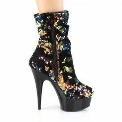 Pleaser DELIGHT-1004 - Blue Iridescent Sequins/Blk 11 Pleaser DELIGHT-1004 - Blue Iridescent Sequins/Blk