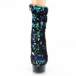 Pleaser DELIGHT-1004 - Green Iridescent Sequins/Blk
