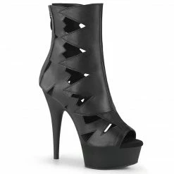 Pleaser DELIGHT-1014 - Blk Faux Leather/Blk Matte
