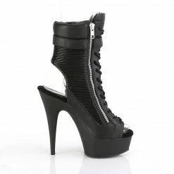 Pleaser DELIGHT-1016-1 - Blk Faux Leather/Blk Matte Exotic Dancing