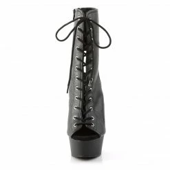 Pleaser DELIGHT-1016 - Blk Faux Leather/Blk Matte Exotic Dancing