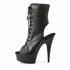 Pleaser DELIGHT-1016 - Blk Faux Leather/Blk Matte Exotic Dancing