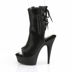 Pleaser DELIGHT-1018 - Blk Quilted Faux Leather/Blk Matte Exotic Dancing