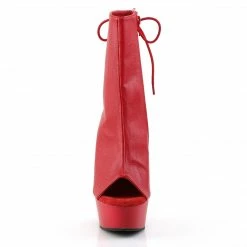Pleaser Exotic Dancing DELIGHT-1018 - Red Faux Leather/Red 8 Pleaser Exotic Dancing DELIGHT-1018 - Red Faux Leather/Red