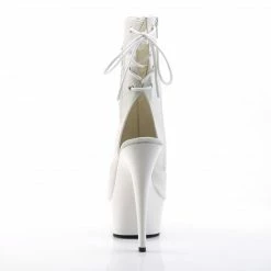Pleaser DELIGHT-1018 - Wht Faux Leather/Wht Exotic Dancing