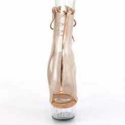 Pleaser DELIGHT-1018MSH - Rose Gold Metallic Pu-Mesh/Clr Exotic Dancing