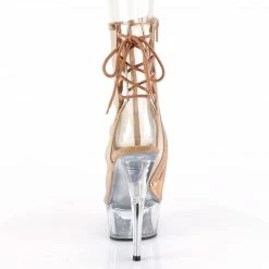 Pleaser DELIGHT-1018MSH - Rose Gold Metallic Pu-Mesh/Clr Exotic Dancing