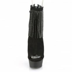 Pleaser DELIGHT-1018RSF - Blk Faux Suede/Blk Matte Exotic Dancing