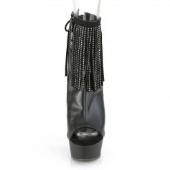 Pleaser Exotic Dancing DELIGHT-1018RSF - Blk Faux Leather/Blk Matte