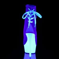 Pleaser DELIGHT-1018SK - Denim Blue Canvas/Neon White Exotic Dancing