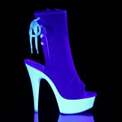 Pleaser DELIGHT-1018SK - Denim Blue Canvas/Neon White Exotic Dancing