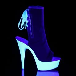 Pleaser Exotic Dancing DELIGHT-1018SK - Red Canvas/Neon White