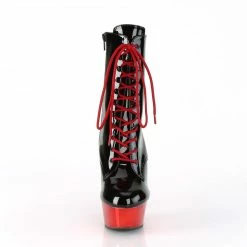 Pleaser DELIGHT-1020 - Blk Pat/Red Chrome